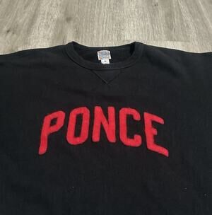 Ebbets Feild Sweatshirt Ponce Crew Neck Pullover Black French Terry Cotton Sz M